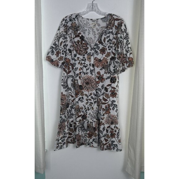 Lilly Pulitzer Amesbury Dress Color Coconut Take Meowt Brown Tan White Large - Picture 15 of 16